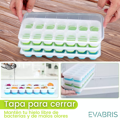 EVABRIS® Cubiteras para Hielo con Tapa